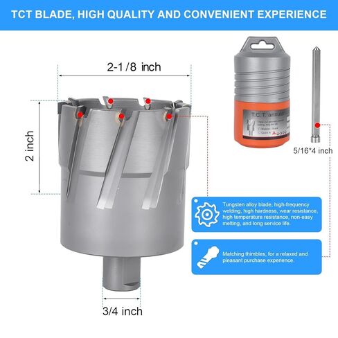 UpJiaflarish Carbide Annular Cutter，Mag Drill Bits with 2-3/8" Cutting Diameter, 1-3/8" Depth of Cut, 3/4" Weldon Shank for Magnetic Drill Press in Kuwait