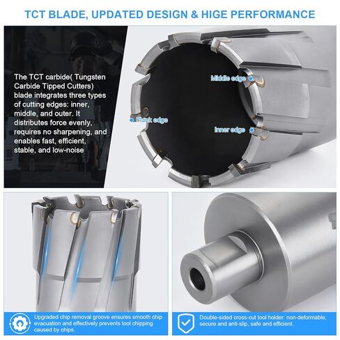 UpJiaflarish Carbide Annular Cutter，Mag Drill Bits with 2-3/8" Cutting Diameter, 1-3/8" Depth of Cut, 3/4" Weldon Shank for Magnetic Drill Press in Kuwait