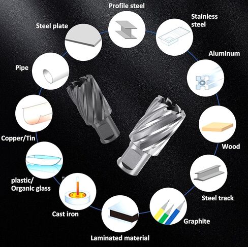 UpJiaflarish Carbide Annular Cutter，Mag Drill Bits with 2-3/8" Cutting Diameter, 1-3/8" Depth of Cut, 3/4" Weldon Shank for Magnetic Drill Press in Kuwait
