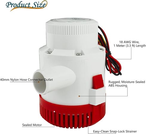 Automatic Submersible Bilge Pump 3700 GPH 12 Volt for Marine Boats, Yachts, Vessels in Kuwait