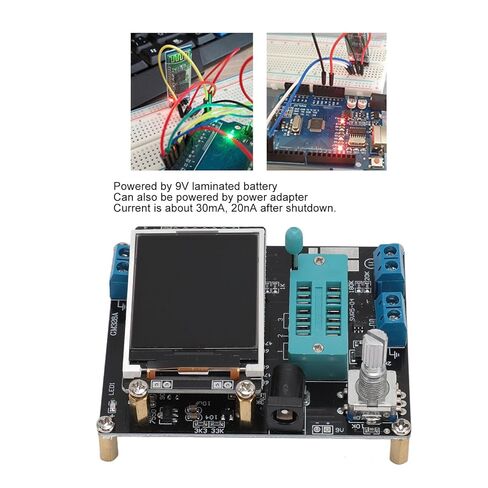 GOWENIC Transistor Tester, Volt Frequency Meter 160x128 Color Display 8x20 Characters Diode Inductance Capacitance Meter, with Rotate Encoder Switch for NPN PNP Transistor Testing in Saudi Arabia