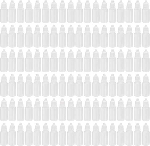 Nicunom 100 Pcs Plastic Dropper Bottle, 15ml Empty Squeezable Dropper Bottles Portable Eye Liquid Dropper Bottle LDPE with Childproof Cap in Saudi Arabia