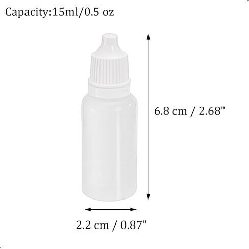 Nicunom 100 Pcs Plastic Dropper Bottle, 15ml Empty Squeezable Dropper Bottles Portable Eye Liquid Dropper Bottle LDPE with Childproof Cap in Saudi Arabia