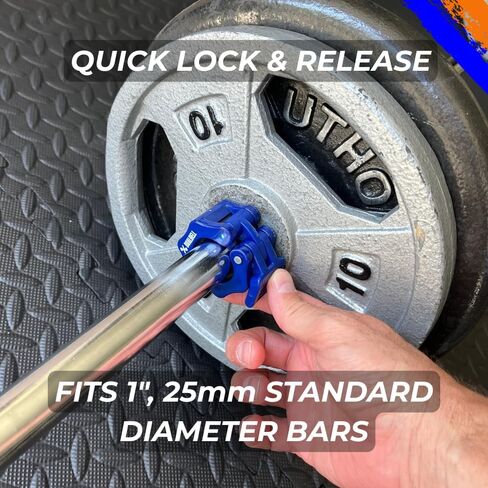 أطواق الوزن ، مشابك الحديد السريع للإصدار السريع ل 1 "قضبان قطر قياسية ، أطواق التمرينات الملائمة 1" (25 مم) زوج القفل السريع من مقاطع ذوي الياقات البيضاء للتدريب على اللياقة البدنية في صالة الألعاب الرياضية (الأصفر) in Kuwait