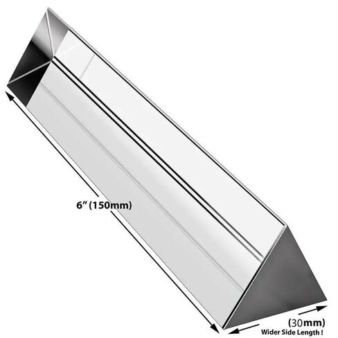 30 * 30 * 150Mm Triangular Crystal Prism, Optical Glass Prisma, Prisms Photography Filter, Spectrum Physics Prisme for Photo in Saudi Arabia