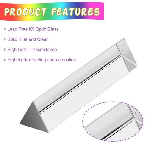 30 * 30 * 150Mm Triangular Crystal Prism, Optical Glass Prisma, Prisms Photography Filter, Spectrum Physics Prisme for Photo in Saudi Arabia