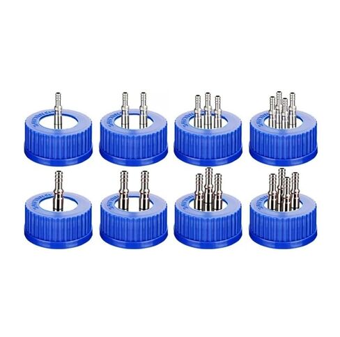 Lab Single-Pass Two-Way Three-Way Four-Way Refill Bottle Cap Stainless Steel + PP Reagent Bottle Cap(PP-3way-4-6mm) in Kuwait