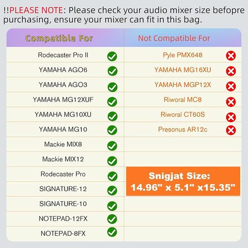 حقيبة Gig لوحدة التحكم DJ، حقيبة سفر مبطنة من النايلون مع حزام قابل للإزالة - متوافقة مع Rodecaster Pro II، TC Helicon GoXLR، MG10XU 10 Channel Mixer Board (15.4 بوصة × 15 بوصة × 5.1 بوصة) in Kuwait