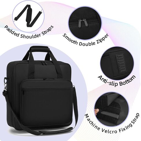 حقيبة Gig لوحدة التحكم DJ، حقيبة سفر مبطنة من النايلون مع حزام قابل للإزالة - متوافقة مع Rodecaster Pro II، TC Helicon GoXLR، MG10XU 10 Channel Mixer Board (15.4 بوصة × 15 بوصة × 5.1 بوصة) in Kuwait