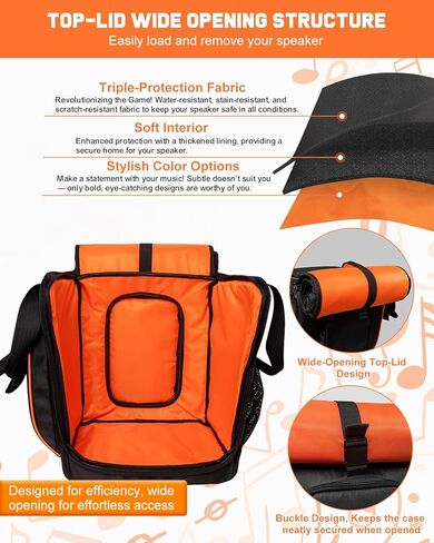 حقيبة حمل مطورة لجهاز JBL PartyBox Encore Essential/Essential 2، حقيبة حمل مكبر صوت محمولة للسفر لغطاء تخزين Encore 2 مع حزام كتف وميكروفون، شاحن، جيوب ملحقات الكابل in Kuwait