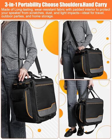 حقيبة حمل مطورة لجهاز JBL PartyBox Encore Essential/Essential 2، حقيبة حمل مكبر صوت محمولة للسفر لغطاء تخزين Encore 2 مع حزام كتف وميكروفون، شاحن، جيوب ملحقات الكابل in Kuwait