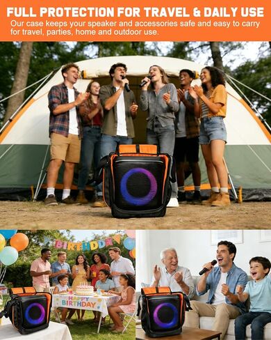 حقيبة حمل مطورة لجهاز JBL PartyBox Encore Essential/Essential 2، حقيبة حمل مكبر صوت محمولة للسفر لغطاء تخزين Encore 2 مع حزام كتف وميكروفون، شاحن، جيوب ملحقات الكابل in Kuwait