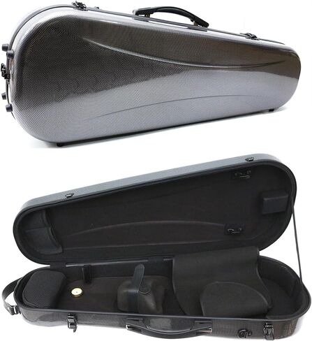 16 Inch Viola Case - Carbon Fiber Hard Shell with Adjustable Interior (Fits 15-16.5 Inch Violas)| Ultra-Light & Shockproof | 2 Bow Holders + Humidity Control Travel Triangle Viola Case in Kuwait
