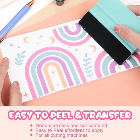 WRAPXPERT Pastel Vinyl Permanent - 12 Sheets Bundle 12"x12" Matte Boho Craft Vinyl Sheets Pastel Colors Adhesive Vinyl Craft Cutters DIY Projects for Cricut Silhouette Cameo in Kuwait