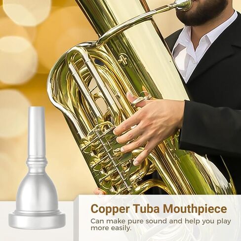 Silver-Plated Copper Tuba Mouthpiece, Standard Tuba Accessory, Replacement Part For Tuba Players, Comfortable And in Saudi Arabia