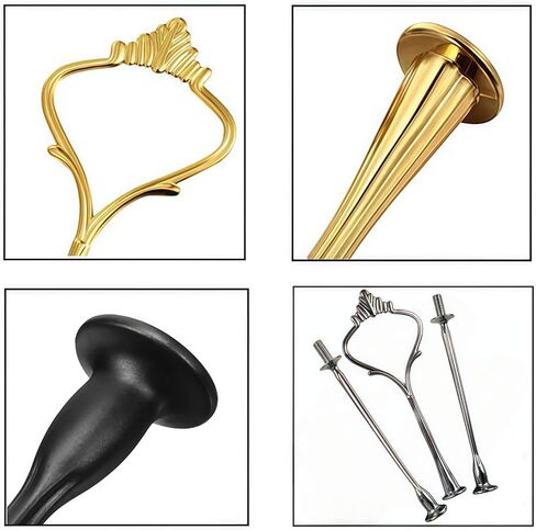 6 Sets of 3 Tier Cake Stand Hardware Kit, Metal Fruit Plate Stand Handle Fitting Hardware, with Crown Type Cake Tray Stacking Kit in Kuwait