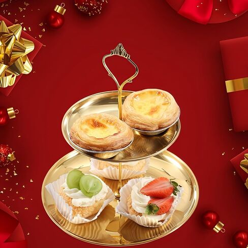 6 Sets of 3 Tier Cake Stand Hardware Kit, Metal Fruit Plate Stand Handle Fitting Hardware, with Crown Type Cake Tray Stacking Kit in Kuwait