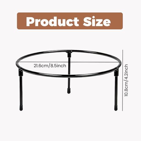 6 Pcs Pizza Stand Holder, 8.5 Inch Black Round Pizza Tray Riser Rack Metal Wire Pizza Pan Riser Stands for Serving, Metal Display Stands for Home, Restaurant and Party in Kuwait