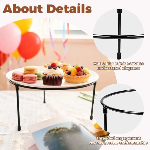 6 Pcs Pizza Stand Holder, 8.5 Inch Black Round Pizza Tray Riser Rack Metal Wire Pizza Pan Riser Stands for Serving, Metal Display Stands for Home, Restaurant and Party in Kuwait