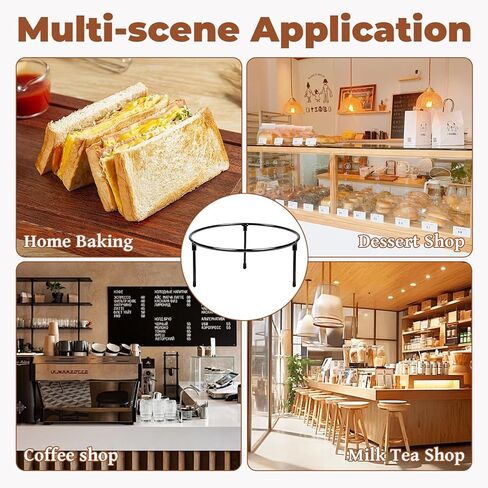 6 Pcs Pizza Stand Holder, 8.5 Inch Black Round Pizza Tray Riser Rack Metal Wire Pizza Pan Riser Stands for Serving, Metal Display Stands for Home, Restaurant and Party in Kuwait