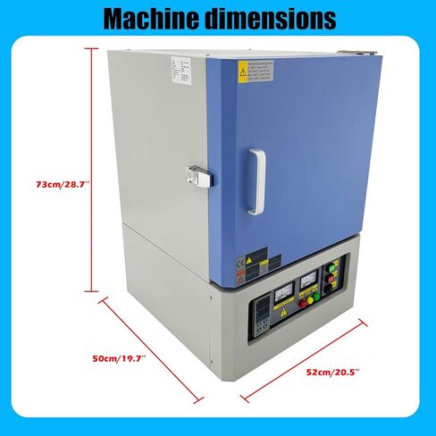 110V 2.5KW 1200°C Programmable Muffle Furnace for Laboratory Sintering & Heat Treatment 51-Stage PID Control 5.90"*5.90"*5.90" in Kuwait