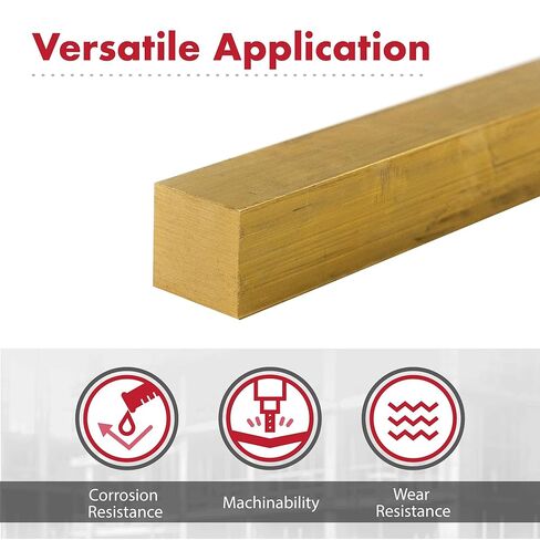 شريط مربع نحاسي 360 بوصة، 0.375 بوصة × 0.375 بوصة، طول القطع 72 بوصة، قضيب معدني صلب، قابل للتشكيل، قابل للتلميع، رائع للأجهزة الزخرفية، والزخرفة، والتجهيزات، والمشروعات الكهربائية والمشروعات اليدوية in Kuwait