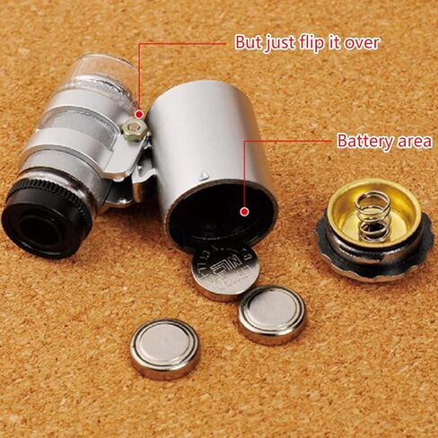 مجهر جيب صغير 60x محمول منظار تكبير بإضاءة Led مع حقيبة تخزين لملاحظات المجوهرات مجهر رقمي in Kuwait