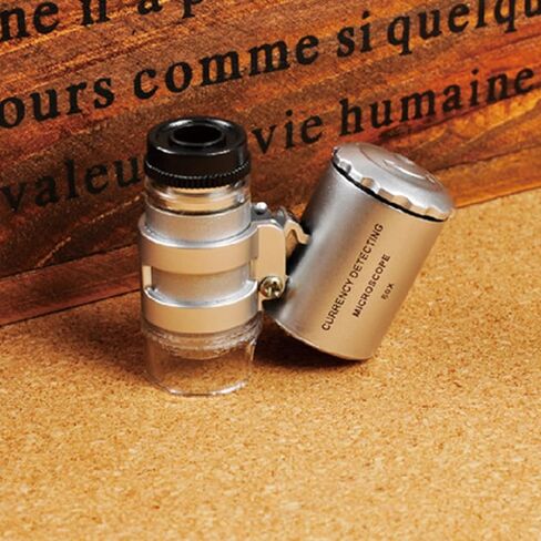 مجهر جيب صغير 60x محمول منظار تكبير بإضاءة Led مع حقيبة تخزين لملاحظات المجوهرات مجهر رقمي in Kuwait