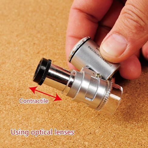 مجهر جيب صغير 60x محمول منظار تكبير بإضاءة Led مع حقيبة تخزين لملاحظات المجوهرات مجهر رقمي in Kuwait