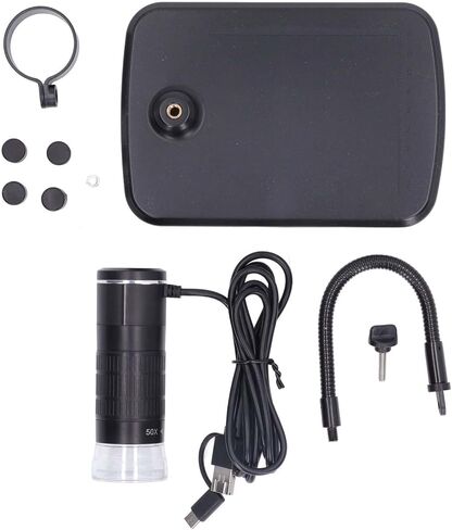 YWBL-WH Handheld Magnification Endoscope, Digital Microscope with 8 Adjustable LED Lights and Flexible Stand, for Mobile Phone Camera and Nature Hikes in Saudi Arabia