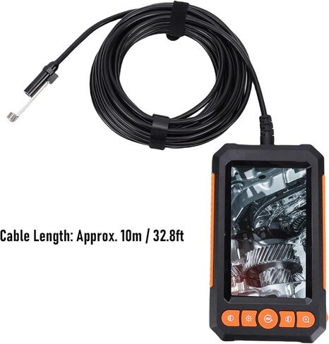 Industrial Endoscope, 4.3 Inch HD Screen 8mm Lens Endoscope, 10M Semi Hard Cable with Adjustable LED Lights, Ideal for Car, Pipe & Machinery Inspection in Saudi Arabia