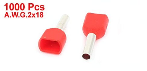 uxcell TE1008 Dual Wire Insulated Ferrule Terminal for 2x18 AWG Line with 1000 Piece in Saudi Arabia