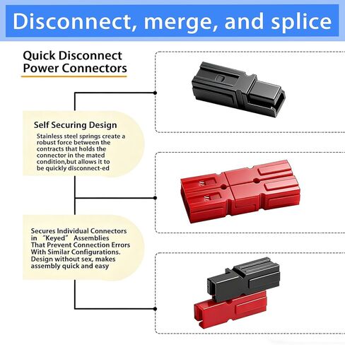 15/30/45 Amp Connectors Assortment Kit Quick Disconnect Battery Modular Terminals AWG10-20 Red Black Housing Connects Set Kit Come Harness Plug Gauge Cables Battery Set Car in Kuwait
