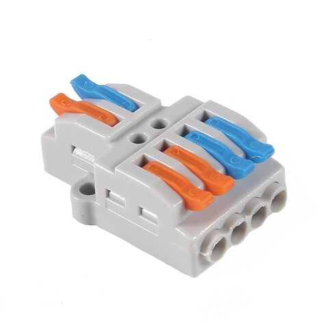 10pcs Lever Wire Connectors 2 in 4 Out Quick Wiring Cable Connector Compact Wire Terminal Block for 28-12 AWG, 28-14 AWG in Saudi Arabia