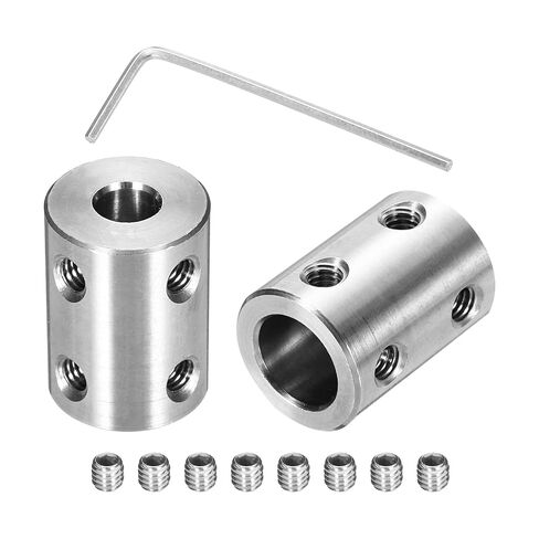 MECCANIXITY Rigid Screw Coupling 5mm to 10mm Shaft Coupler Connector L22mm x D16mm Steel Joint Connector Rigid Coupling Set for 3D Printers DIY Encoder with 24 Screw & Hex Wrench, 6 Pcs in Saudi Arabia