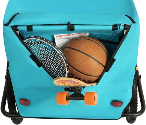 Sepnine Kids Bike Trailer, 2 in1 Canopy Carrier Converts to Pushcart Suitable for 1 to 2 Kids, 12+ Months, Quick Attach to Bike, Foldable, with 5-Point Harness and Storage Bags in Kuwait