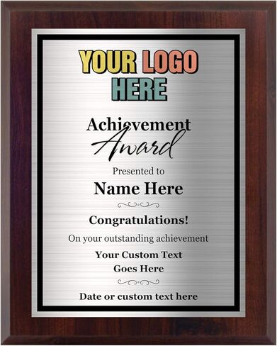 Awards4U Achievement Award Plaque for Employee Recognition and Appreciation - Add a Logo to Your Custom Plaque - 8x10 - Personalize Now! in Saudi Arabia