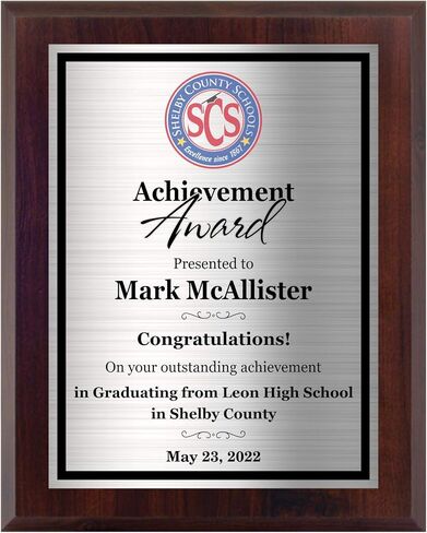 Awards4U Achievement Award Plaque for Employee Recognition and Appreciation - Add a Logo to Your Custom Plaque - 8x10 - Personalize Now! in Saudi Arabia