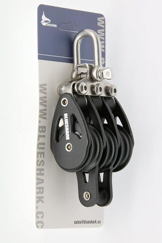 Blue Shark-Sailing Pulley Blocks Ball Bearing 28mm Triple Fixed 2105 in Kuwait