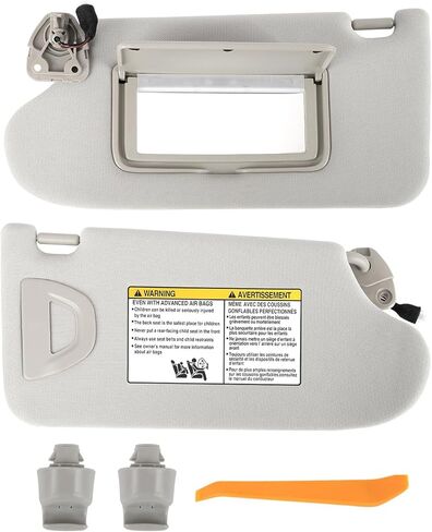 Pair of Left and Right Sun Visor with Holders for Nissan Altima 2013-2018, Interior Sunshade Replacement with Light Part #96401-3TA2A Beige Color in Kuwait