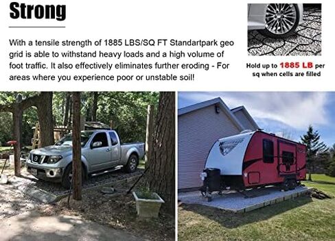 Honeycomb Driveway Stabilizer Grid 4" Thick Ground Grid for Gravel & Soil Paving Solution for Sloped & Flat S (2m X 2m 6.5ft X 6.5ft) in Kuwait