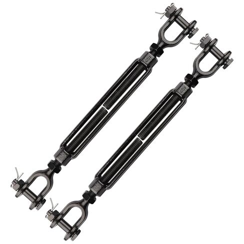 3/4 x 9 Inch Turnbuckles Black Forged Steel Jaw and Jaw Turnbuckle 5,200 lbs WLL for Cable Rail Rigging Wire Rope Tension Sun Shade Sail Tent Deck Outdoor Use, 2-Pack in Kuwait