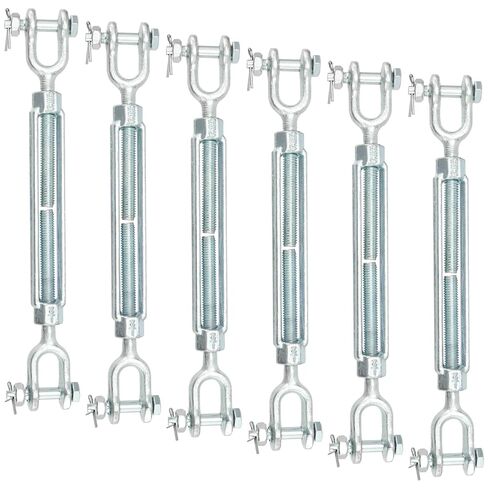 6 قطع 5/16 M8 خطاف وصلة ربط المقطورة، 304 وصلة ربط دوارة من الفولاذ المقاوم للصدأ، حمل عمل 1500 رطل، شداد وصلة ربط الفك الثقيلة لسلسلة كابلات الأسلاك، خيمة ظل الشمس، سطح السفينة، in Kuwait