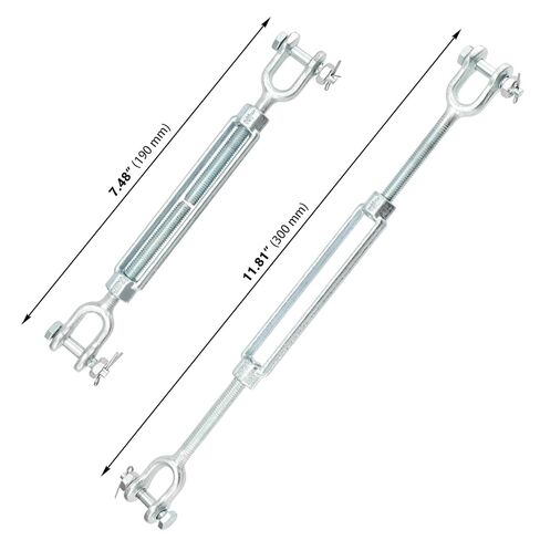 6 قطع 5/16 M8 خطاف وصلة ربط المقطورة، 304 وصلة ربط دوارة من الفولاذ المقاوم للصدأ، حمل عمل 1500 رطل، شداد وصلة ربط الفك الثقيلة لسلسلة كابلات الأسلاك، خيمة ظل الشمس، سطح السفينة، in Kuwait