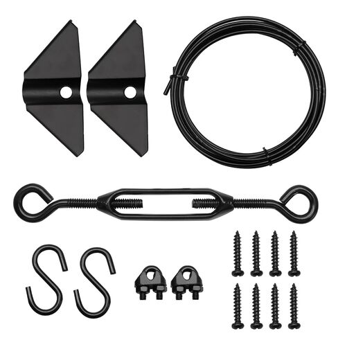 مجموعة بوابة مضادة للترهل مكونة من قطعتين، طقم كابل شداد البوابة المعدنية السوداء، أجهزة دعم قابلة للتعديل لإصلاح بوابة السياج الخشبي وتعزيز الباب الخارجي in Kuwait