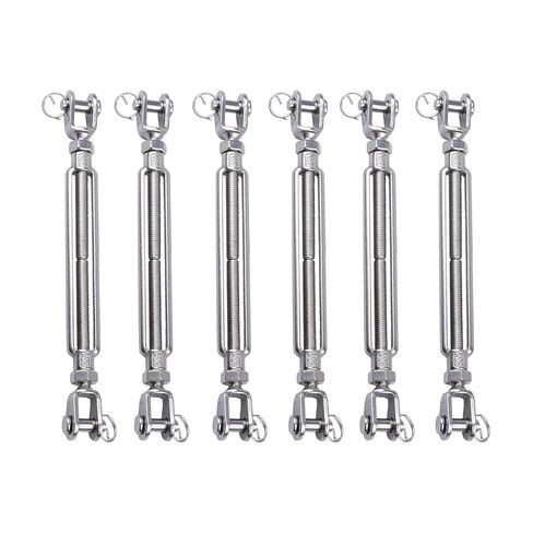 Jaw & Jaw Turnbuckle, Sunxer Tool Turnbuckles 304 Stainless Steel Heavy Duty Adjustable Tensioner for Cable Tensioning Shade Sails Tractor 1100 lbs Load (1/2" (M12)-2pcs) in Kuwait