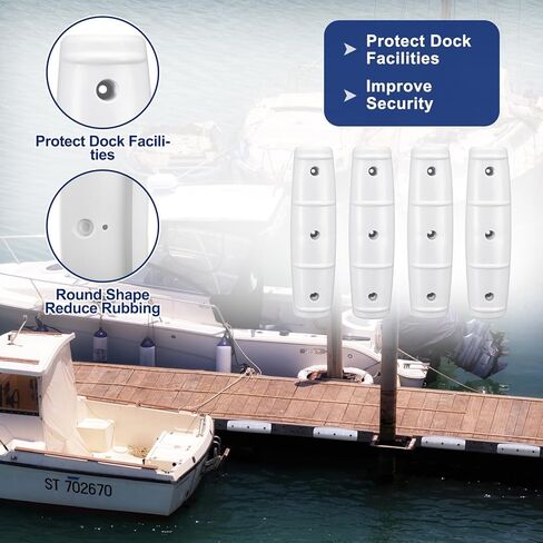 BBTO 4 Pack 18-inch Boat Fenders for Docking Straight Edge Dock Bumpers Uv-Resistant Marine Boat Dock Bumpers for Docking Guard Horizontal Protection in Saudi Arabia