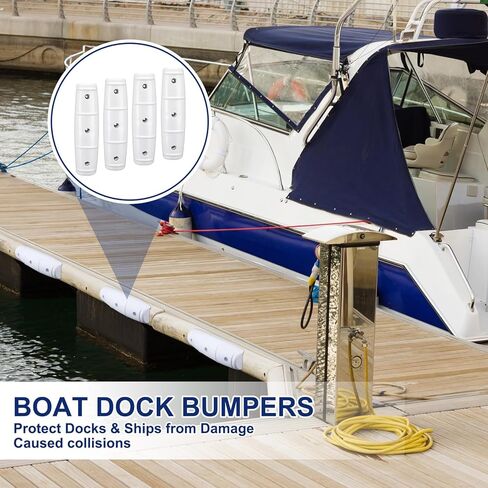 BBTO 4 Pack 18-inch Boat Fenders for Docking Straight Edge Dock Bumpers Uv-Resistant Marine Boat Dock Bumpers for Docking Guard Horizontal Protection in Saudi Arabia