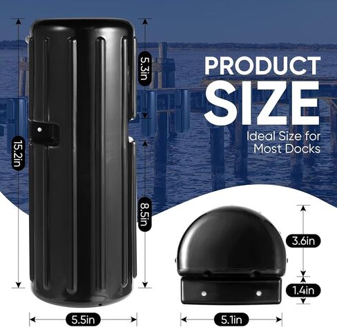 Dock Bumpers, 15.3 Inch Heavy Duty PVC Dock Fenders, UV Resistant Marine Dock Edge Guards with Mounting Screws for Boats & Docks in Kuwait