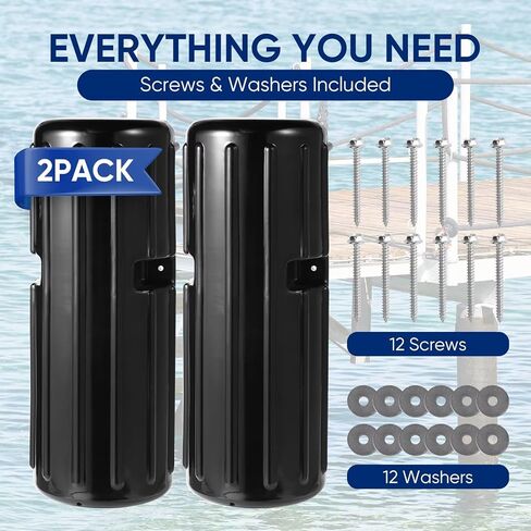 Dock Bumpers, 15.3 Inch Heavy Duty PVC Dock Fenders, UV Resistant Marine Dock Edge Guards with Mounting Screws for Boats & Docks in Kuwait